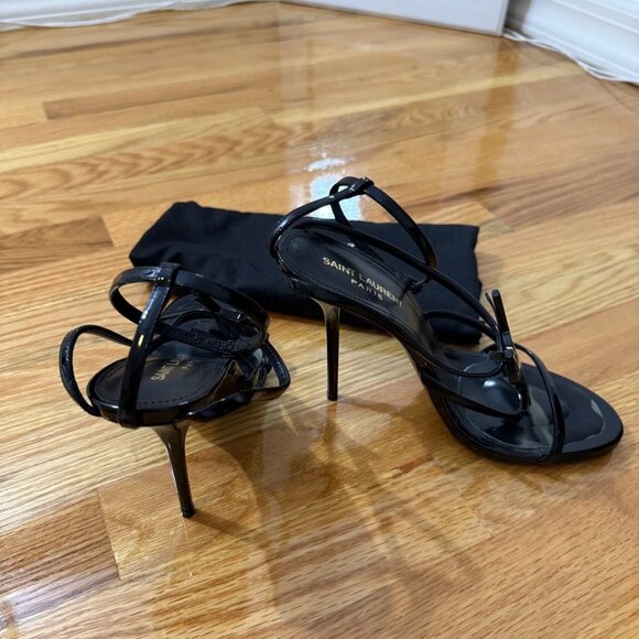 Saint Laurent Cassandra Black YSL Sandals Size 38 - Picture 8 of 8